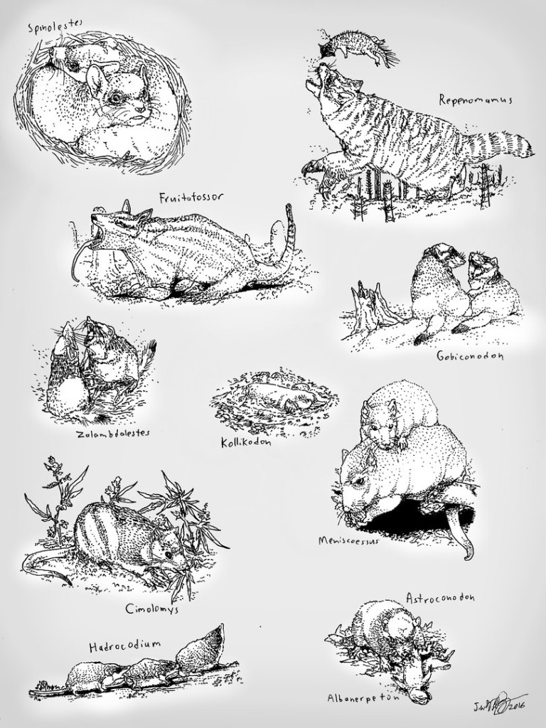 Разнообразие мезозойских млекопитающих. Автор — KakureRyoshiX.