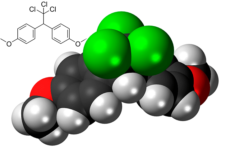 Рисунок 7. Атомная модель и химическая структура метоксихлора «Википедия»